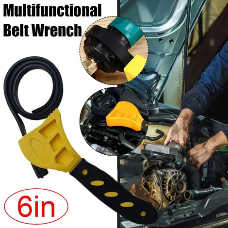 Multifunctional Belt Wrench Adjustable Rubber Strap Jar Wrench Tool Opener Wrench Cartridge Pipe Wre Filter Oil Disassembly 6in