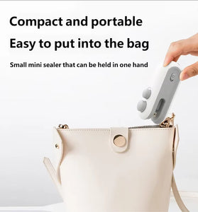 HOMEFISH Mini Handheld Heat Sealer USB Rechargeable Food Storage Bag Plastic Packaging Machine Clip Bag Portable Food Sealer
