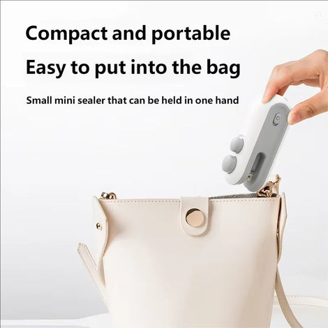 HOMEFISH Mini Handheld Heat Sealer USB Rechargeable Food Storage Bag Plastic Packaging Machine Clip Bag Portable Food Sealer