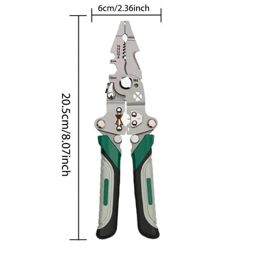 Foldable wire stripper, pulley design multi-function electrician wire splitter wire winding pliers crimping pliers hand tool
