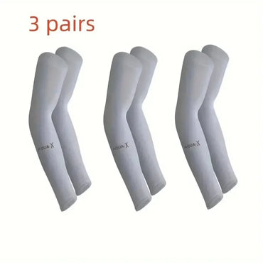 Breathable Sun Protection Arm Sleeves – 3 Pairs Cooling UV Covers, Uses for Cycling Driving Beach & Outdoor Adventure Wear