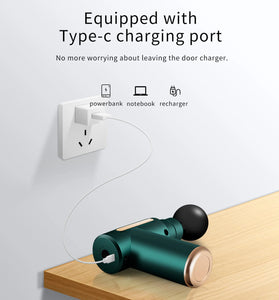 Fascial Massage Gun Electric Massager Powerful Mini Deep Tissue Massage Gun for Muscle Recovery Pain Relief with 4 Attachments