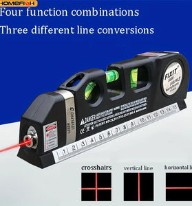 HOMEFISH Easy to Use Laser Level Line Tool Multipurpose Laser Level Kit Standard Cross Line Lase 8 Feet Measure Tape Ruler