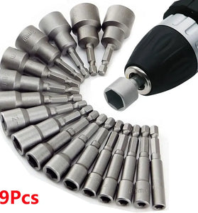 9pcs/set 5mm-13mm Hex Sockets Sleeve Nozzles Nut Driver Set Screwdriver Set Schroevendraaier Set Bits Sets Tools Socket Wrenches