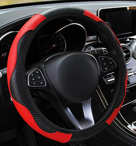1 Piece of Car Steering Wheel Cover Accessory, Breathable and Anti Slip PU Leather Steering Wheel Cover, Suitable for 37-38cm Se