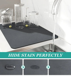 Super Absorbent Large Kitchen Absorbent Mat Antiskid Draining Coffee Dish Drying Mat Quick Dry Bathroom Drain Pad Tableware Mat