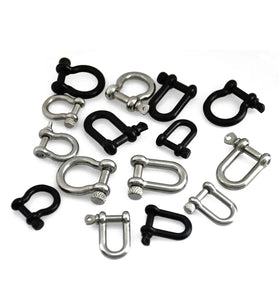 Stainless Steel Bow Shape Shackle Carabiner D Ring Fob Key Ring Keychain Hook for Camping Hiking Screw Joint Connector Buckle