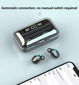 F9 Wireless Bluetooth Headphones Tws Game Earbuds Earphones Digital Display Heaset Large Capacity Charging Case
