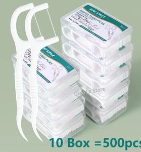 1/2/5/10 Box Portable Disposable Dental Floss Plastic Toothpick High-tension Dental Floss Stick Dental Floss Box ﻿Oral Care
