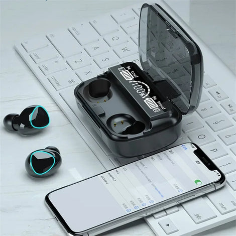 M10 Wireless Earphones 9D Stereo - 3500mAh Charging Box Sports Waterproof TWS Bluetooth Headphones with Microphone